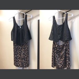 Deb Brand Black & Cheetah Dress